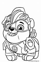 Rubble Coloring Pages Mighty Pups Printable Print sketch template