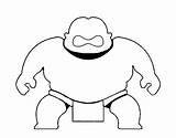 Coloring Wrestler Japanese Coloringcrew sketch template