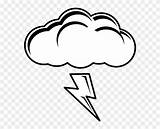 Thunder Lightning Cloud Coloring Clipart Pages Sun Transparent sketch template