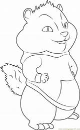 Theodore Coloring Chipmunks Alvin Pages Coloringpages101 Color Pdf sketch template
