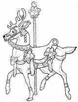 Coloring Pages Carousel Horse Christmas Printable Animals Horses Deer Color Animal Adult Colouring Getdrawings Getcolorings Adults Kids Imagixs Choose Board sketch template