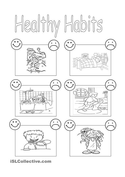 healthy habits worksheets  kindergarten worksheet  kindergarten