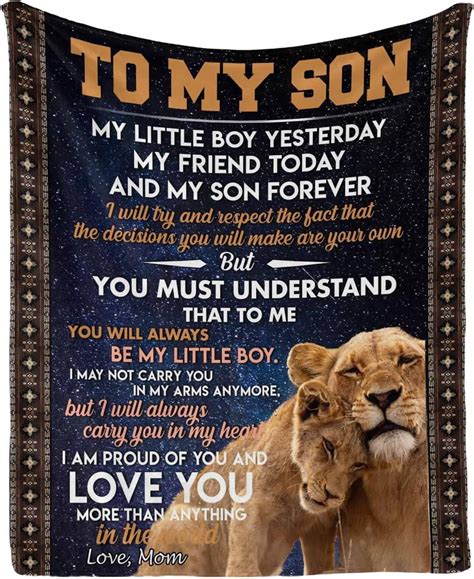 rooruns personalized  blanket custom love letter   son  mom