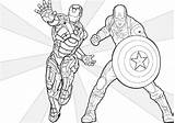 Iron Man Coloring Pages America Captain Printable Color Avenger First Print Pdf sketch template