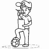 Coloring Coach Soccer Football Foot Popular sketch template