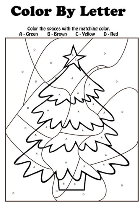 color  letter christmas tree coloring home
