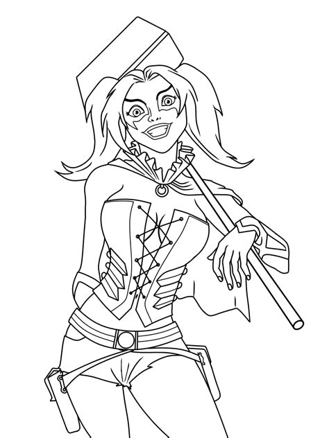 printable harley quinn coloring pages