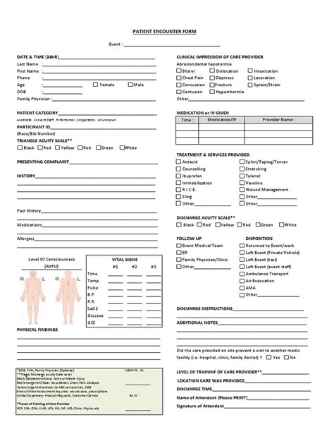 patient encounter form  health sciences medicine