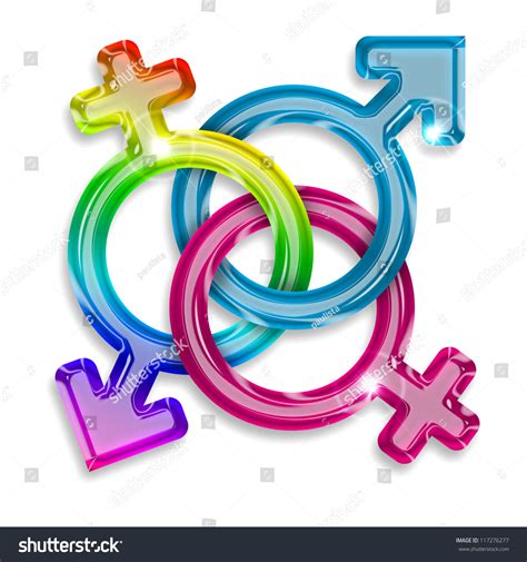 symbols male female trans gender on stock illustration