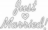 Married Just Coloring Sign Template Wedding Pages Books Printable Templates sketch template