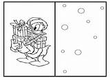 Coloring Christmas Cards Printable Card Colouring Kids Pages Duck Donald Popular Library sketch template