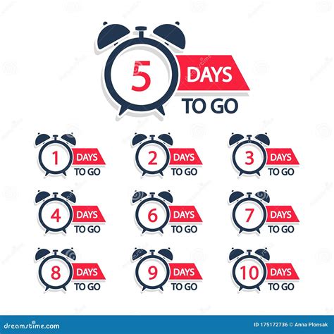 countdown days   badges numbers days left stock illustration illustration  clock
