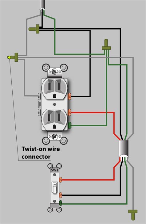 wiring diagram  switched outlet switched wall outlet wiring diagrams    helpcom