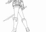 Coloring Ninja Girl Pages Coloring4free Adults sketch template