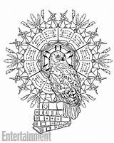 Potter Harry Coloring Book Creatures Magical Pages Hogwarts Hedwig Ew Inside Fans Mandala Castle Color Look Drawing Owl Printable Magic sketch template