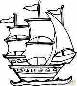 Coloring Santa Expedition Maria Pages Pinta Ship Nina Spanish Columbus Pirate Outline Drawing Printable Clipart Clipartmag Ships Landing Colorings Getdrawings sketch template