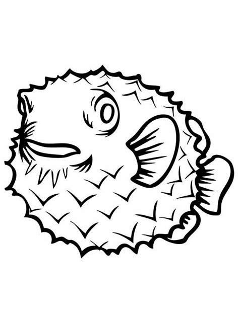 puffer fish  clumsy swimmer coloring page kids play color fish