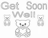 Well Soon Coloring Pages Printable Cards Print Sheets Freecoloring Printables Card Bears Teddy Wishing sketch template