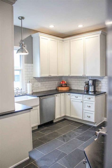modern grey floor kitchen