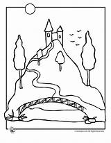 Hill City Coloring Pages Castle Template sketch template
