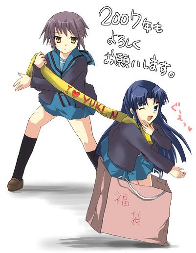 asakura ryouko and nagato yuki suzumiya haruhi no yuuutsu