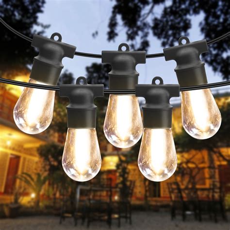 pack ft outdoor string lights waterproof patio lights led string lights commercial hanging