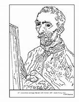 Portrait Self Coloring Gogh Van Pages Lesson Plan sketch template