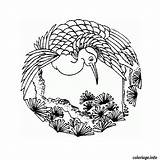 Chinois Oiseau Environnement Naturel Gratuit Imprimé Jecolorie sketch template