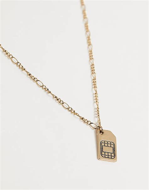 heren accessoires grijs sim card pendant necklace  gold  trustheren accessoires officiele