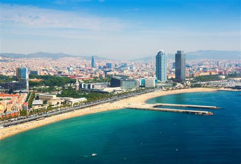 aerial view  barcelona  mediterranean  spanish academy