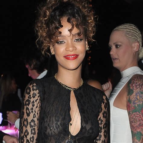 Top Celebrity Nude Rihanna See Through Dress Without Bra
