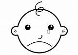 Coloring Crying Face Sad Baby Clip Cliparts Clipart Cartoon Pages Printable Edupics sketch template