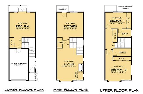 story multi family modern style house plan