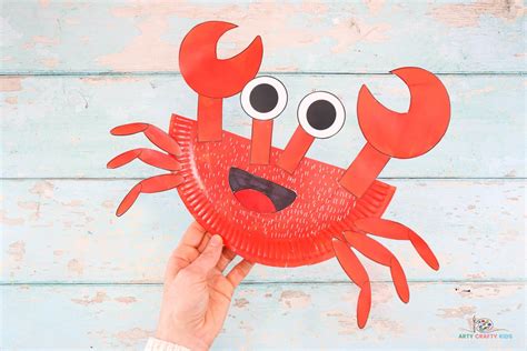paper plate crab craft templates