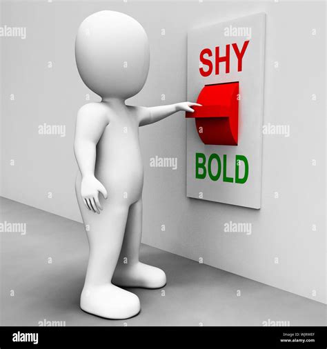 shy bold switch meaning choose fear  courage stock photo alamy