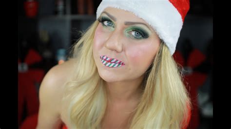 Candy Cane Lips Christmas Makeup Tutorial Youtube