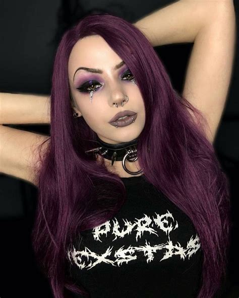 Pin By Renato On Megan Mayhem Meg Model Goth Beauty Purple Goth