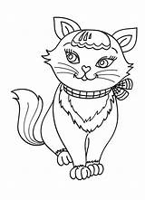 Coloring Cat Pages Animal Kawaii Female Printable Fashionable Lovely Print Animals Online Color Hellokids Drawing Drawings Choose Board sketch template