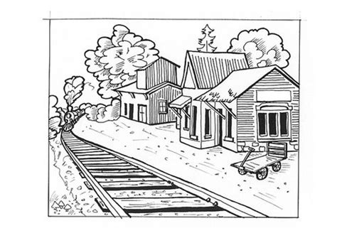 coloring page train station train party pinterest