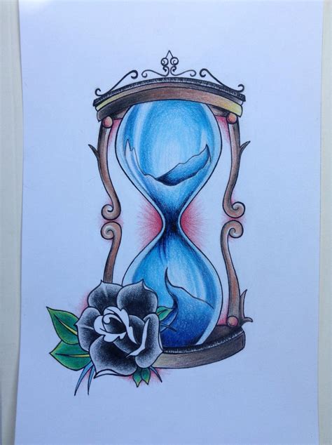 Hourglass Tattoo Design Colored Pencil By Thedilatedeye