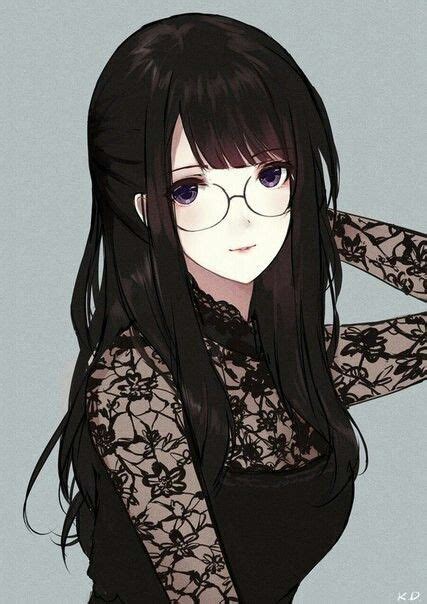 15 best new cute anime girl with long black hair and glasses