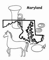 Maryland Coloring State Map Pages Outline Printables Usa Go Print Next Back Md sketch template