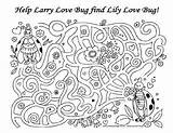 Maze Bug Valentine Preschool Bugs Words Kids Printable sketch template