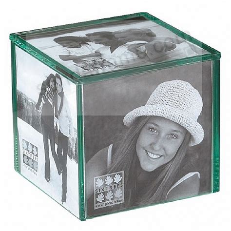Glass Desk Top Photo 4x4 Cube Frame For 5 Photos By Sixtrees® Picture