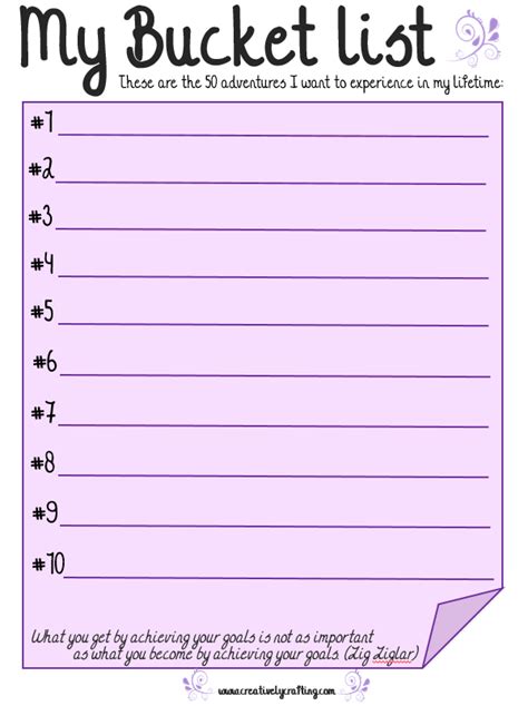 printable bucket list journal create    bucket list