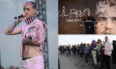 family  friends gather  memorial  rapper lil peep daily mail