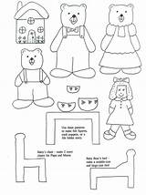 Bears Puppet Goldilocks Puppets Outs Fairy Flannel Cutouts Popsicle Goldie Storybook sketch template