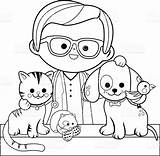 Coloring Vet Pages Veterinarian Drawing Pets Kids Pet Cartoon Books Book Puppy Choose Board Cat Stock Hospital Print Drawings Animal sketch template