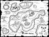 Coloring Treasure Pirate Map Print sketch template