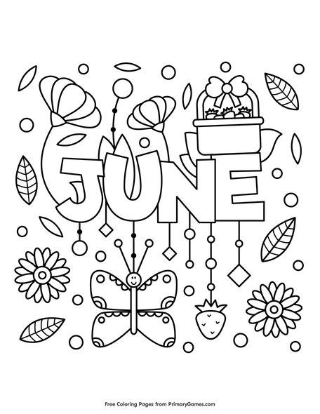 june coloring page  printable  fall coloring pages summer